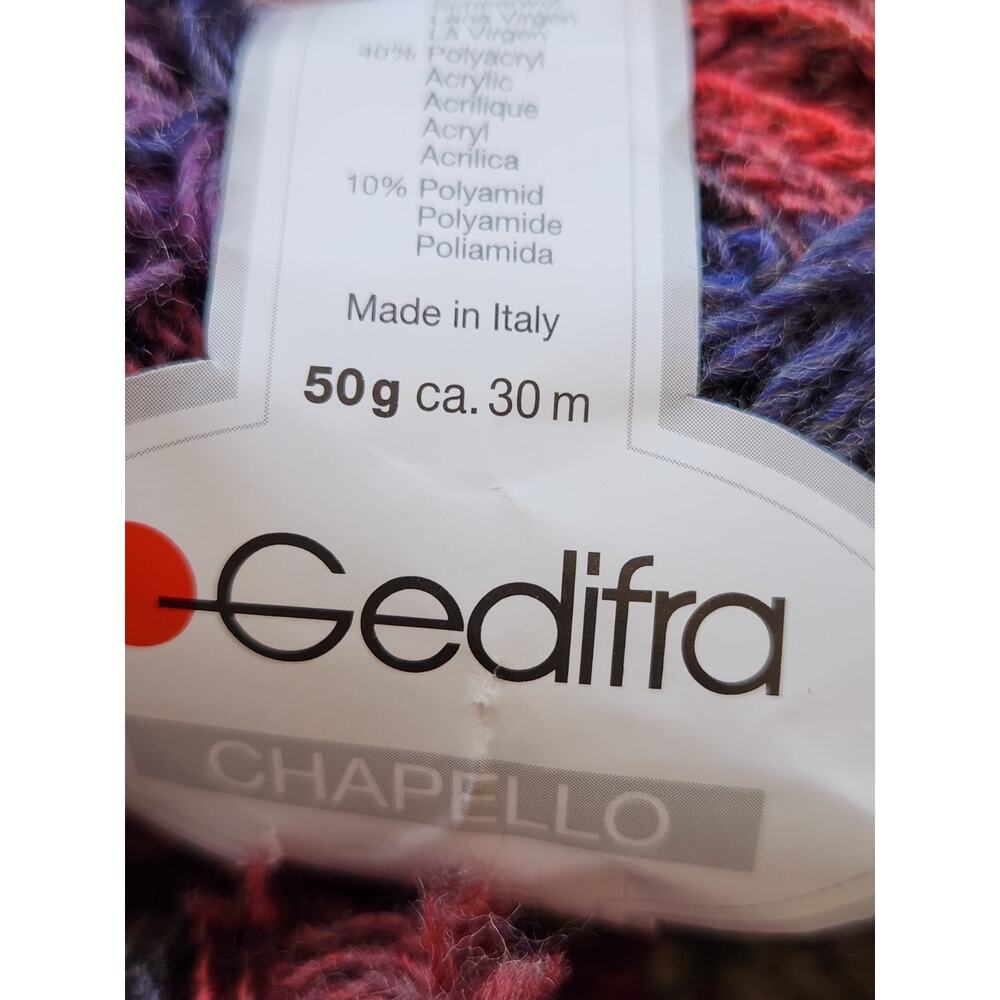 Gedifra Chapello Yarn Lot 8 Skeins Wool Blend Italy Textured Eyelash Yarn - Picture 3 of 8
